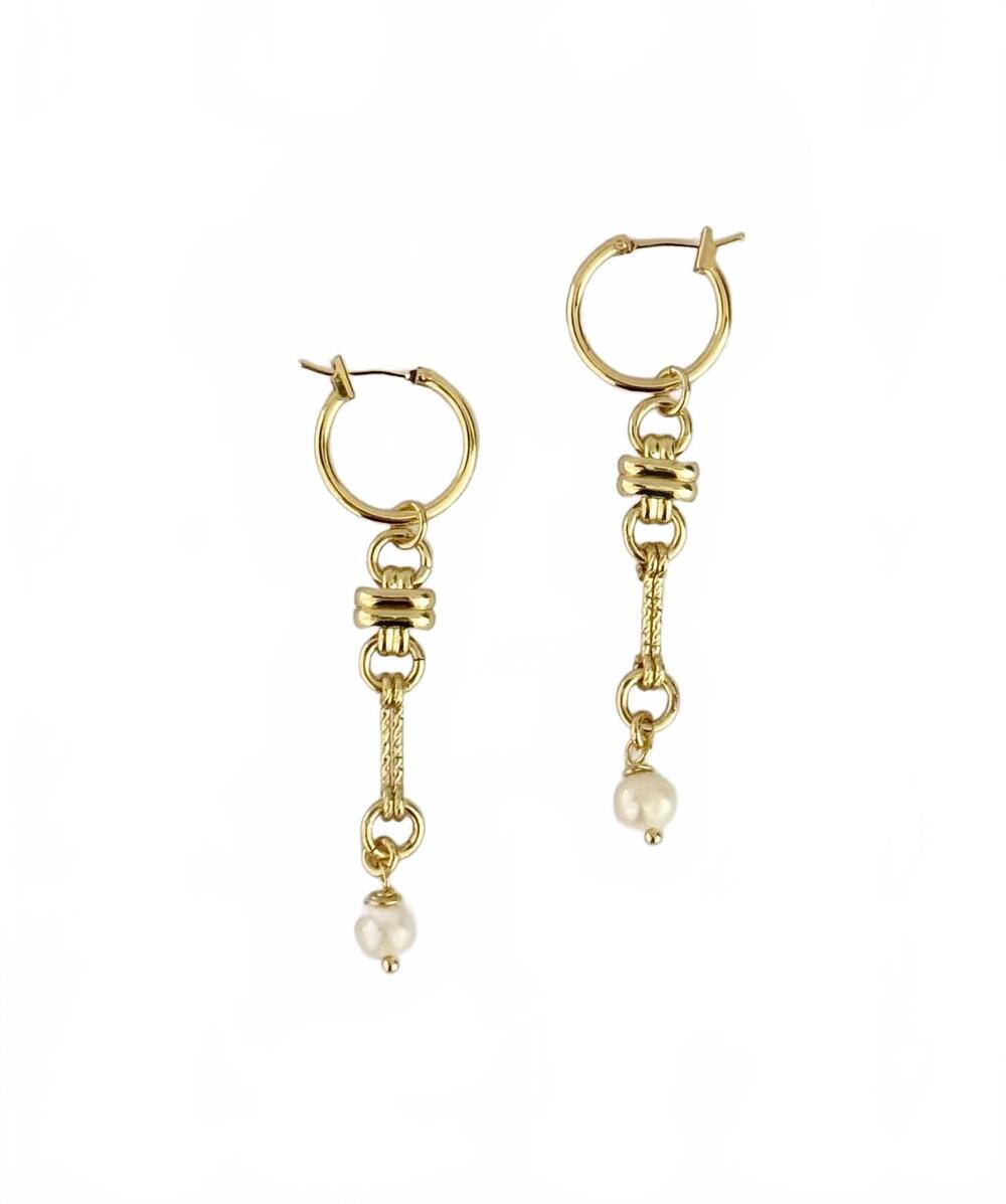 NEW TRAMPS+THIEVES women's la perlita hoops earrings in gold